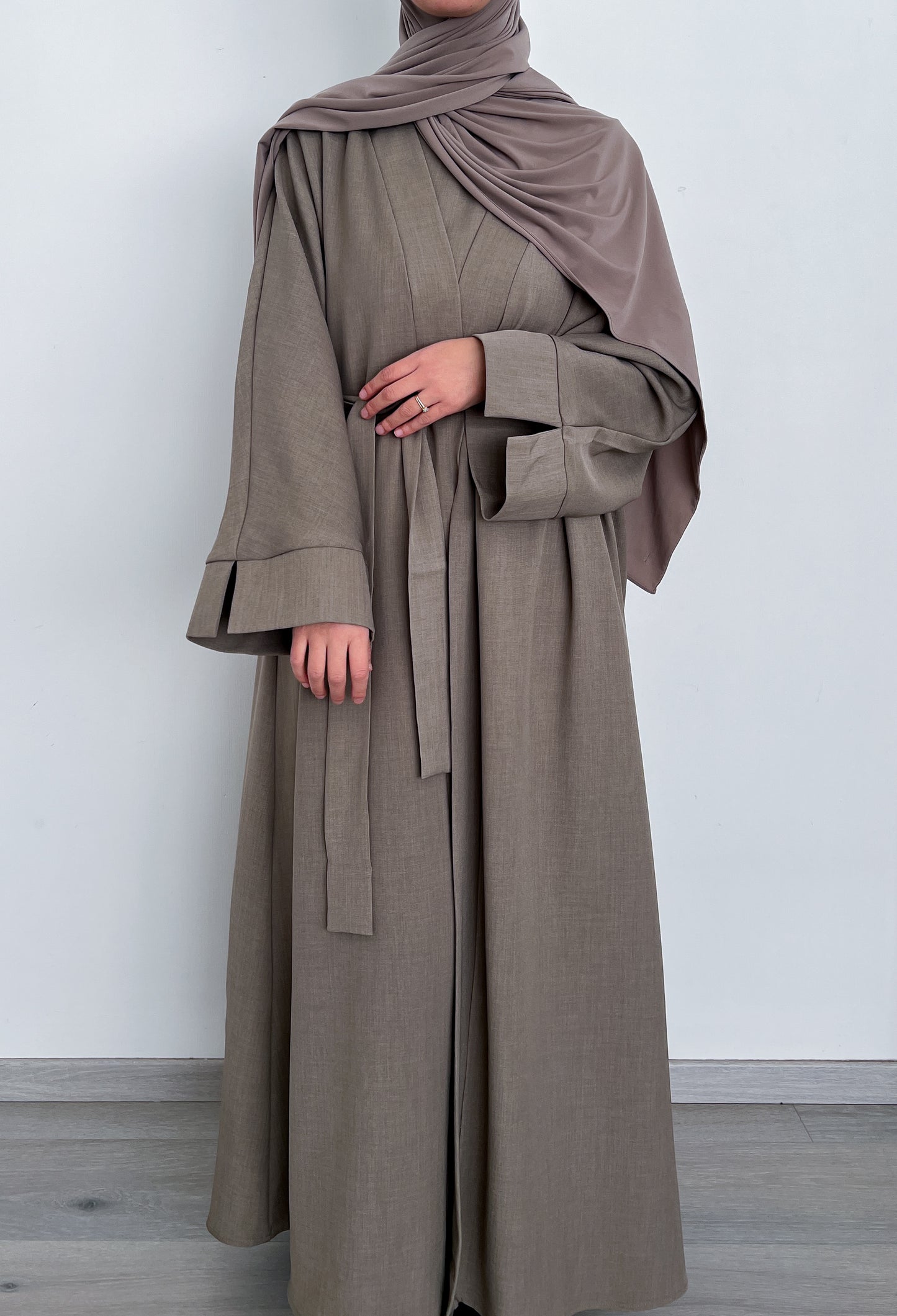 ENSEMBLE KIMONO ABAYA TAUPE